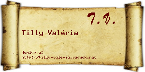 Tilly Valéria névjegykártya